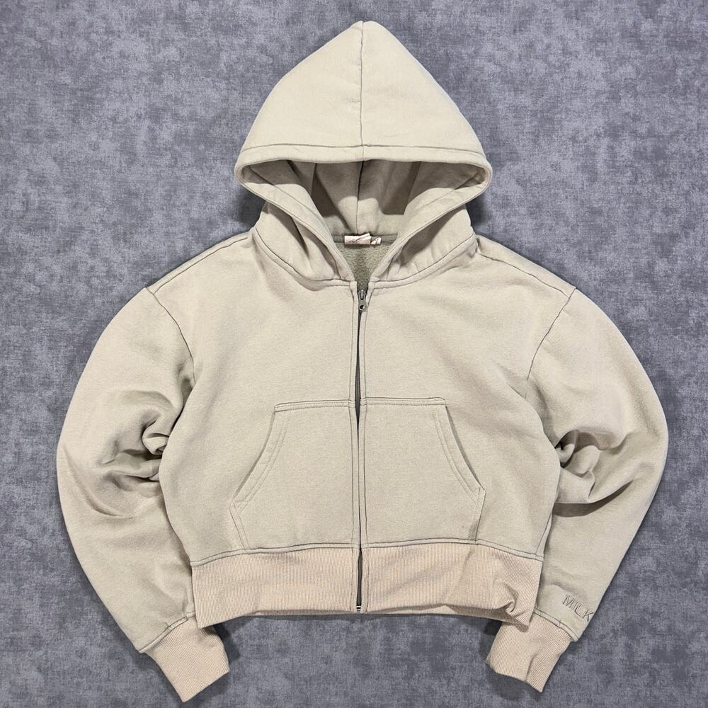 Milkstain Apparel cropped athleisure casual loungewear jacket womens M